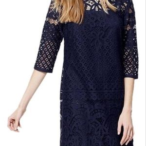 Ann Taylor Loft lace navy dress size 8 NWT!!!